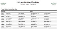 2023 Men's Member-Guest - Thursday Qualifying Tee Times